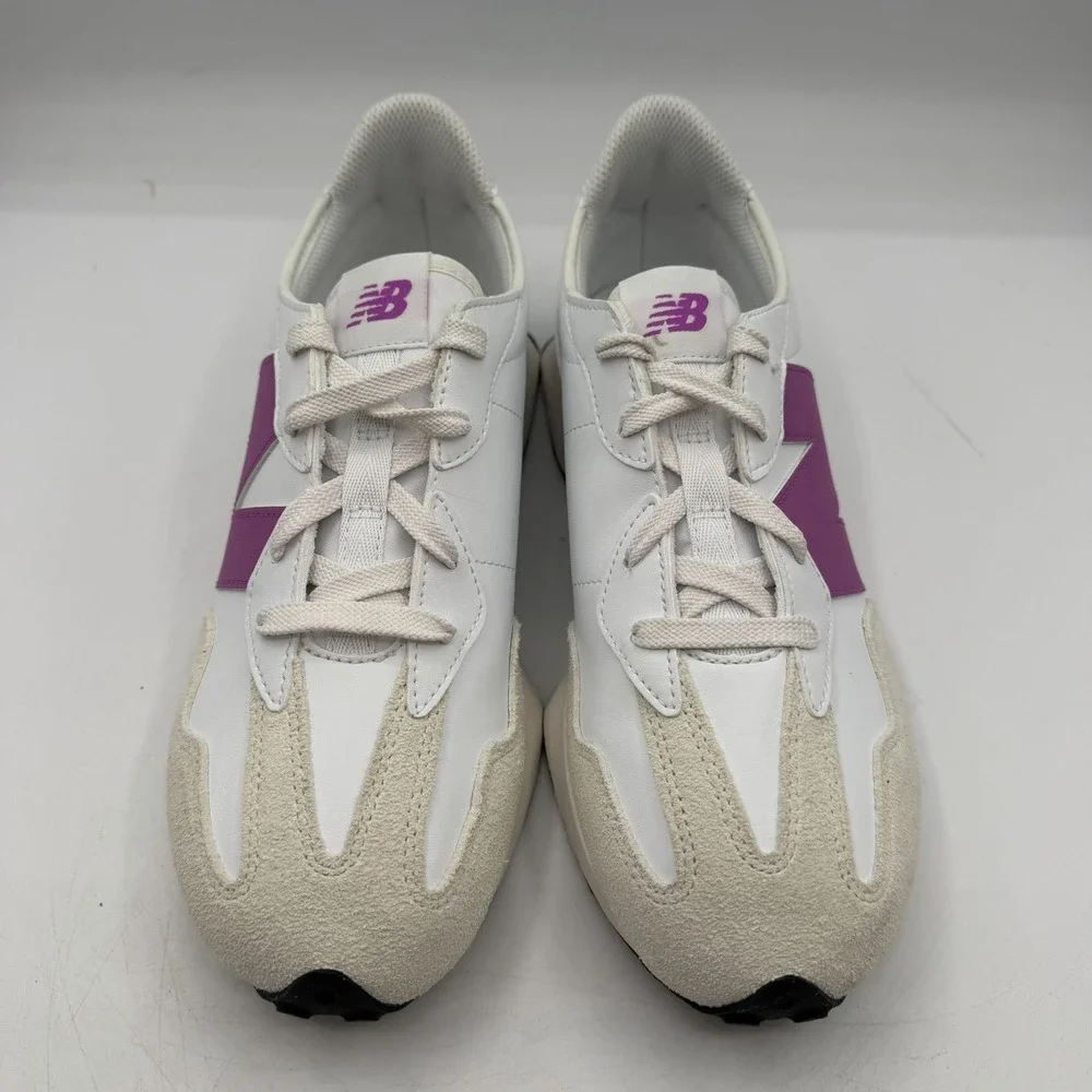 New Balance 327 Shoes‎ YOUTH Kids Size 7 White Purple Sneakers Unisex GS327ST